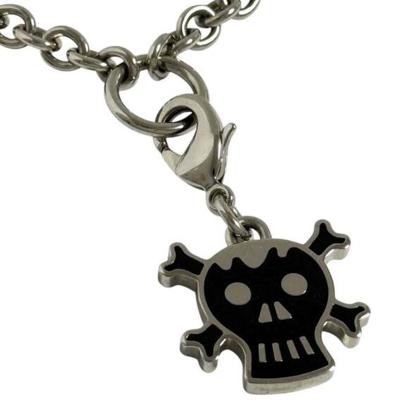 Prada Women's Skull Pendant Necklace Chain in Black